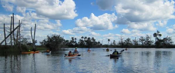Paddlers on the Waccasassa River