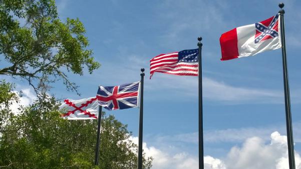Four flags at San Marcos de Apalache Historic State Park